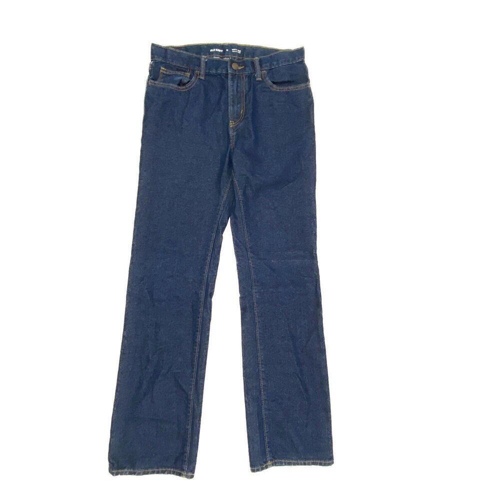 Old Navy Straight‎ Leg Adjustable Waist Boys size 16 Dark Wash Blue Dneim Jeans